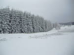 Winterferiendampf 2011 in Schnheide. Am 20.02.11 ist 99 516 zwischen Neuheide und Sttzengrn unterwegs.